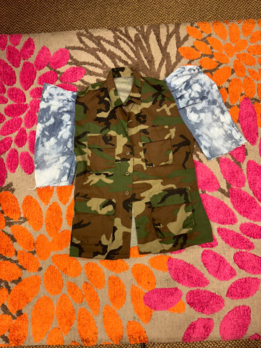 Camo Jacket w/ Denim Sleeves