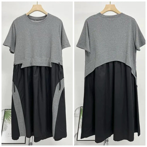 Grey/Black Drawstring Dress